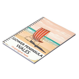 Gower Peninsula Wales vintage travel poster Notebook