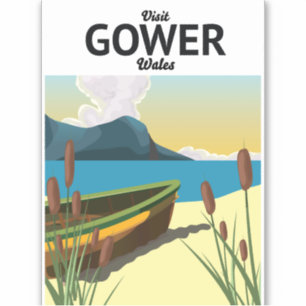 Gower Wales travel poster