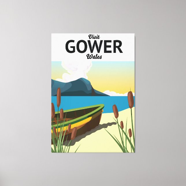 Gower Wales travel poster Canvas Print (Front)
