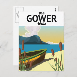 Gower Wales travel poster Postcard