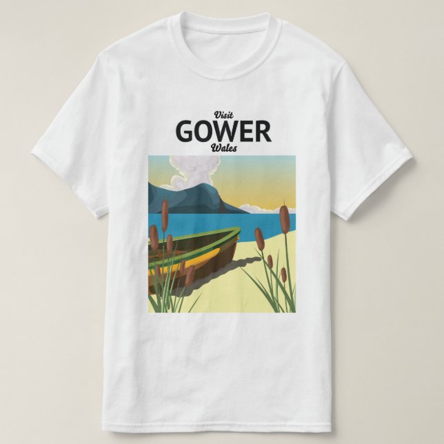Gower Wales travel poster T-Shirt (Design Front)