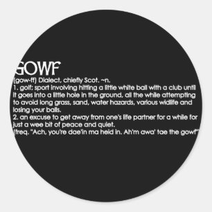 Gowf Classic Round Sticker