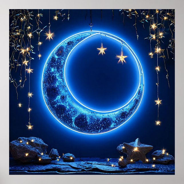 Gowing crescent moon poster (Front)