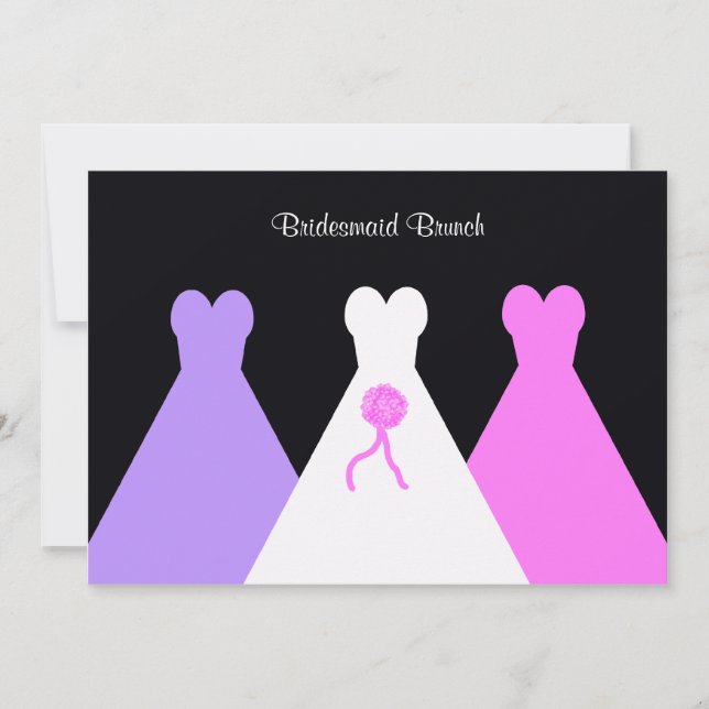 Gowns Bridesmaid Luncheon  or Brunch Invitation (Front)