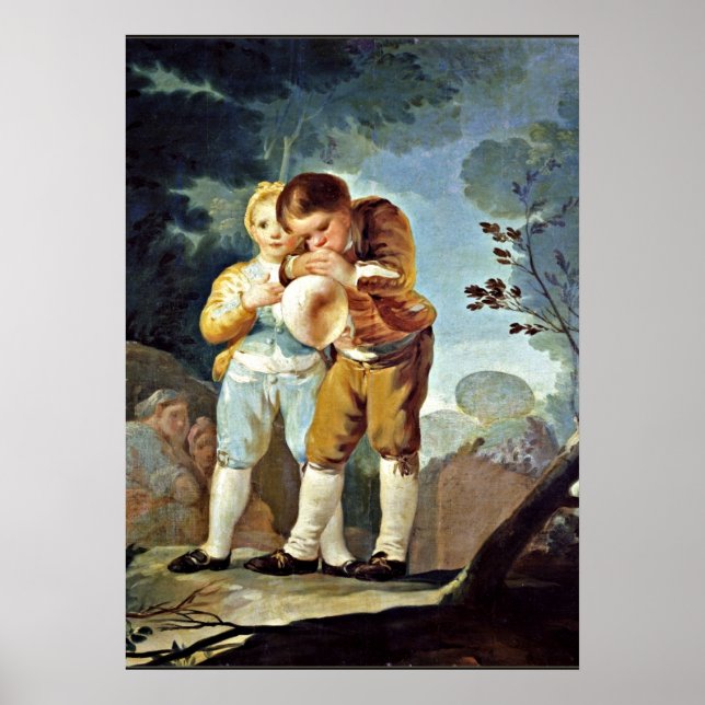 Goya - Children Blowing up Balloons Poster (Front)