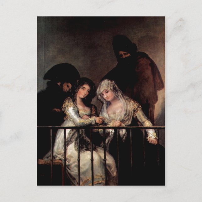 Goya y Lucientes, Francisco de Majas on a Balcony  Postcard (Front)