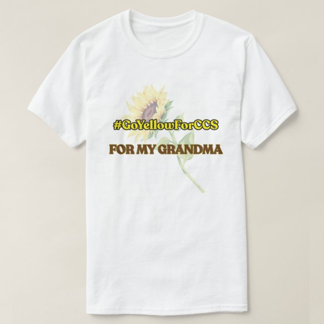 #GoYellowForCCS - Grandma Tshirt (Design Front)