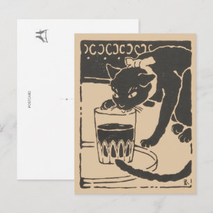 Goyō’s Beer Cat: "I Am a Cat" Modern Edition Postcard
