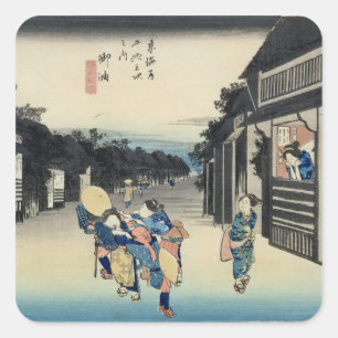 Goyu: Waitresses Soliciting Travellers Square Sticker