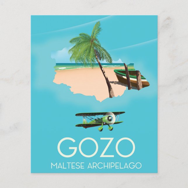 Gozo , Maltese archipelago Map Travel poster. (Front)