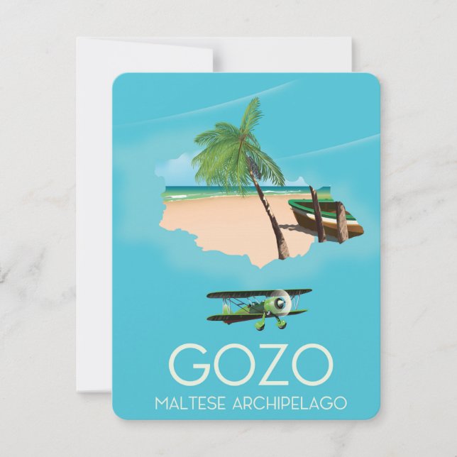 Gozo , Maltese archipelago Map Travel poster. (Front)