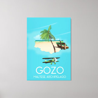 Gozo , Maltese archipelago Map Travel poster. Canvas Print