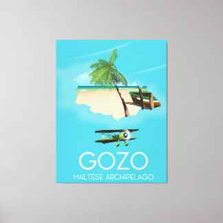Gozo , Maltese archipelago Map Travel poster. Canvas Print