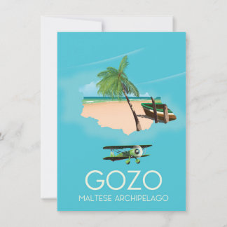 Gozo , Maltese archipelago Map Travel poster. Invitation