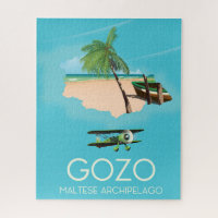 Gozo , Maltese archipelago Map Travel poster.