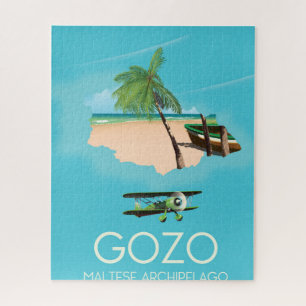 Gozo , Maltese archipelago Map Travel poster. Jigsaw Puzzle
