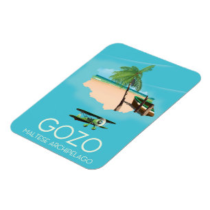 Gozo , Maltese archipelago Map Travel poster. Magnet