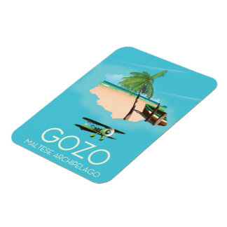 Gozo , Maltese archipelago Map Travel poster. Magnet