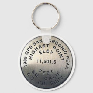 gps benchmark san gorgonio key ring