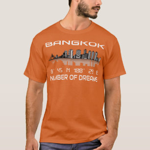 Gps Coordinates Bangkok Skyline Dream City T-Shirt