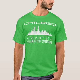 Gps Coordinates City Chigaco Skyline Dream City T-Shirt