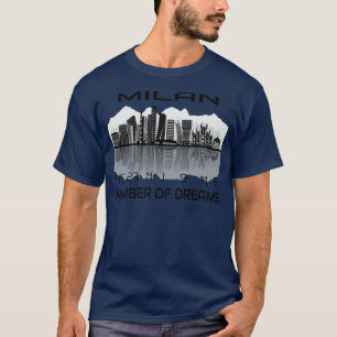 GPS Coordinates City Milan Skyline Dream City 4 T-Shirt