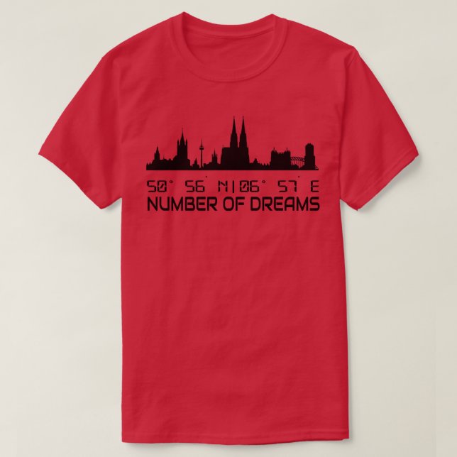 GPS Coordinates City Of Cologne Skyline 1 T-Shirt (Design Front)
