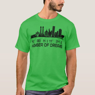GPS Coordinates City Of Munich Skyline Dream City T-Shirt