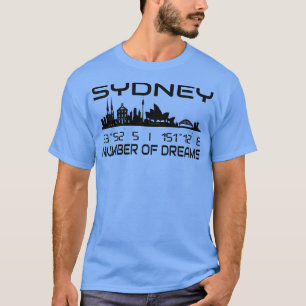 Gps Coordinates City Of Sidney Skyline Australia 1 T-Shirt