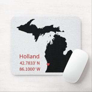 GPS Coordinates of Holland Michigan Mouse Mat