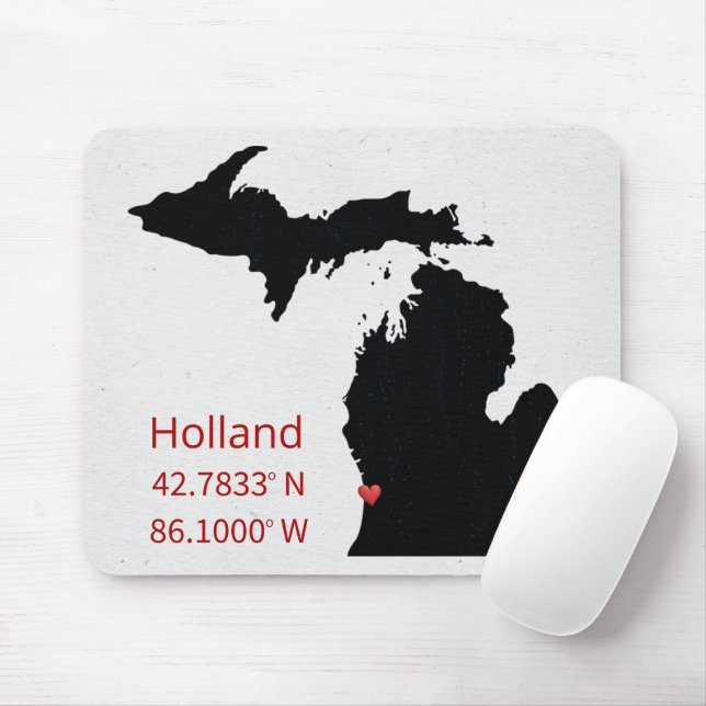 GPS Coordinates of Holland Michigan Mouse Mat (With Mouse)