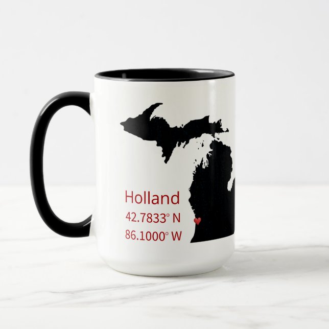 GPS Coordinates of Holland Michigan Mug (Left)