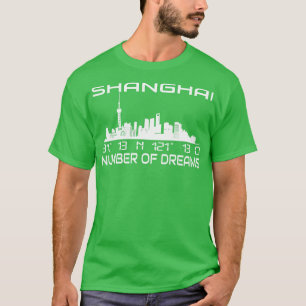 GPS Coordinates Shanghai Skyline Dream City T-Shirt