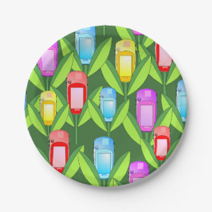 GPS Flowers Paper Plate