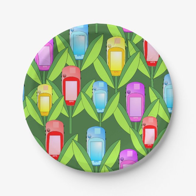 GPS Flowers   Paper Plate (Front)