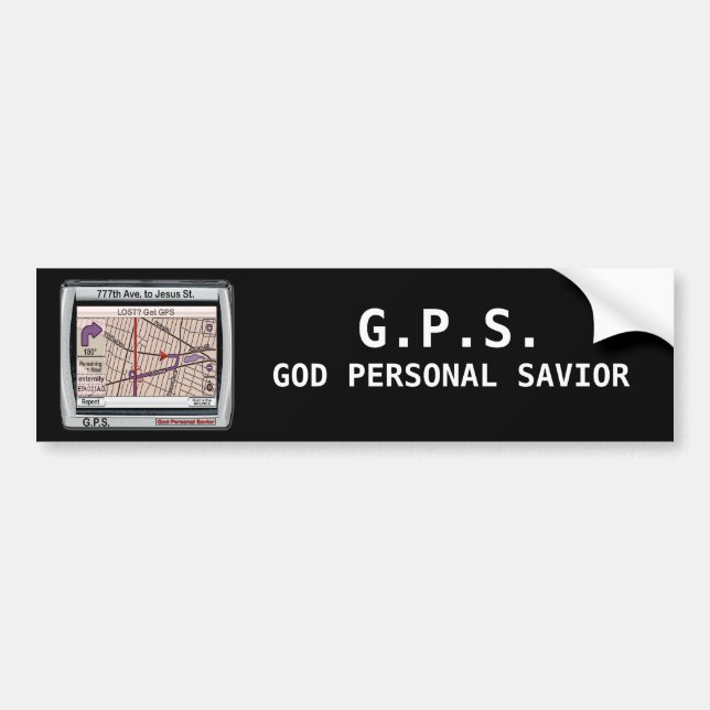 GPS God Personal Saviour Bumper Sticker (Front)