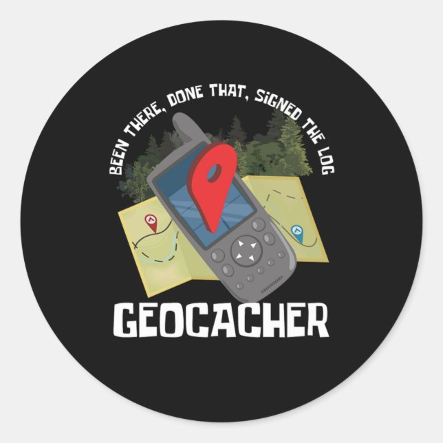 GPS Location Trackers Navigational Gift Geocaching Classic Round Sticker (Front)