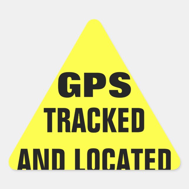 GPS Tracked and Located Triangle Sticker (Front)