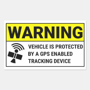 GPS Tracking Device Rectangular Sticker
