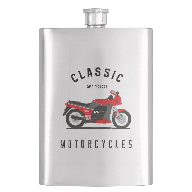 GPZ 900R Ninja ZX900A Motorcycle Biker Hip Flask (Front)