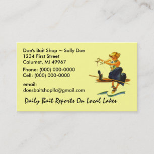 GR8 Retro Business Card Fish Fishing Bait Shop
