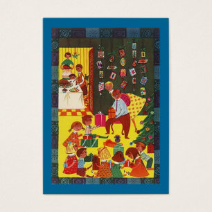 GR8 Retro Style Christmas Gift Exchange Tag Card