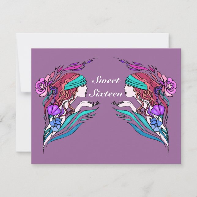 GR8 SWEET SIXTEEN 16 INVITES PARTY INVITATIONS (Front)