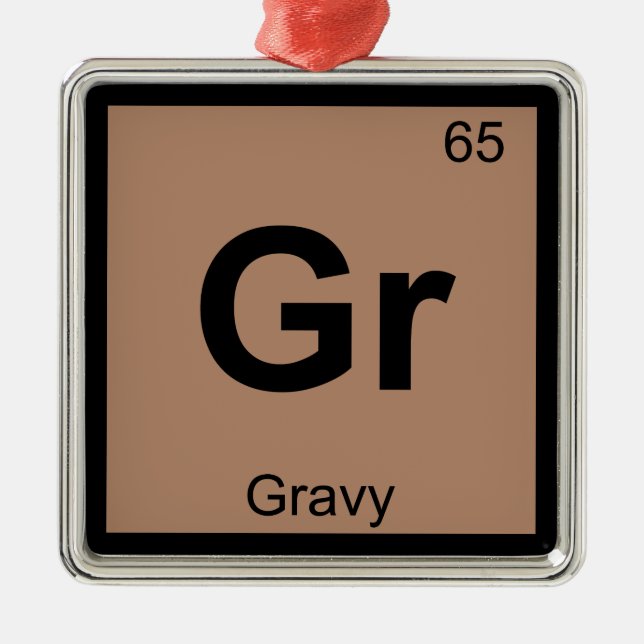 Gr - Gravy Chemistry Periodic Table Symbol Metal Tree Decoration (Front)