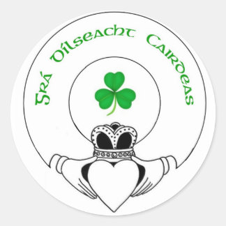 gra, dilseacht, cairdeas claddah classic round sticker