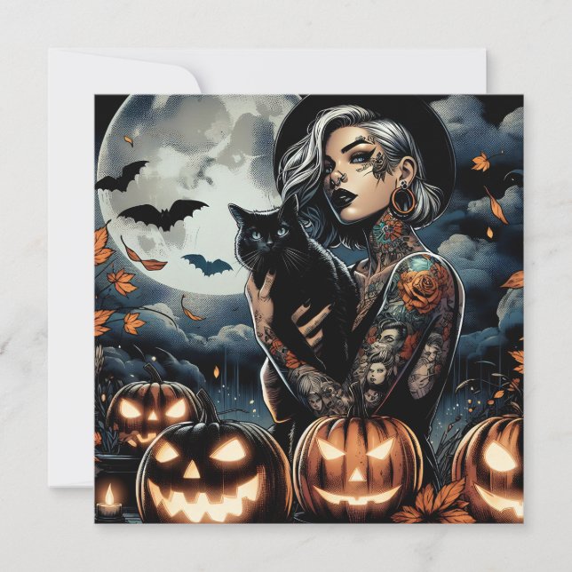 Grab a Broom | Witch Themed Halloween Party Invitation (Front)