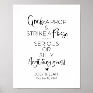 Grab A Prop Strike a Pose Photo Booth Sign