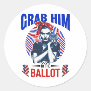 Grab Him By The Ballot Kamala 2024 Funny Harris El Classic Round Sticker