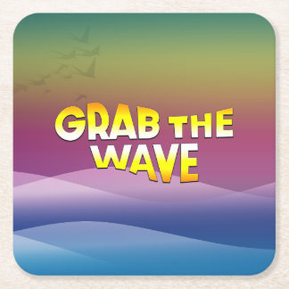 Grab the Wave Square Paper Coaster