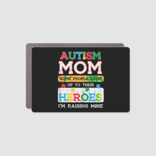 Grab this cute Autism Mom Heroes Raising Mine T-Sh Car Magnet
